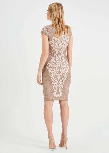 Phase Eight Perdy Tapework Lace Dress Cream USA | 2097563-JF